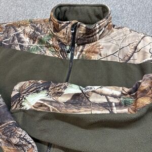 Realtree Fleece Jacket Mens L Green Camo Full Zip Hunting Fishing Outdoors